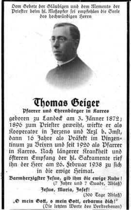 Thomas Geiger Pfarrer von Karres