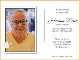 Johanna Wieser geb. Lungkofler; Innenansicht