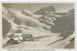 Dresdnerhütte (2308m) mit Fernauferner und Schaufelspitze (3333m)