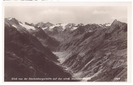Blick von der Starkenbergerhütte auf das nördliche Stubaier Massiv