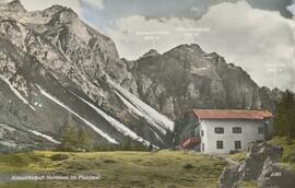 Almwirtschaft Herzeben mit Schneiderspitze (2618m) und (Kirchdachspitze (2800m)