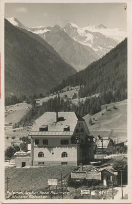 Hotel Alpenrose vorne kleine Hütte Werkgenossenschaft