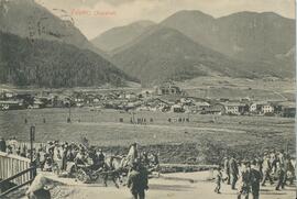 Prozession in Fulpmes Blick zum Grand Hotel Stubai