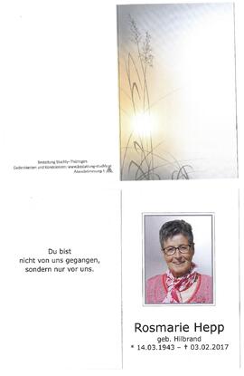 Hepp geb. Hilbrand, Rosmarie