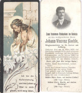 Koehle Johann Vinzenz St. Anton Wagnermeister 1879