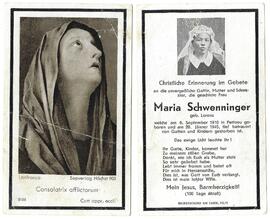 Schwenninger geb. Lorenz, Maria