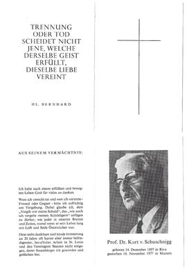 Prof. Dr. jur. von Schuschnigg, Kurt