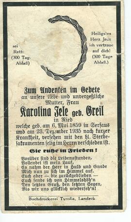Karolina Jele geb. Greil 1