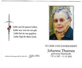 Johanna Thurnes geb. Hammerle