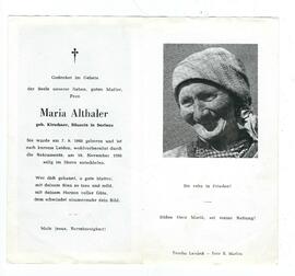 Maria Althaler geb. Kirschner