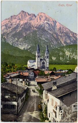 Telfs, Rosengasse und Pfarrkirche