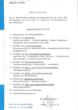 Gemeinderatsprotokoll 5/83