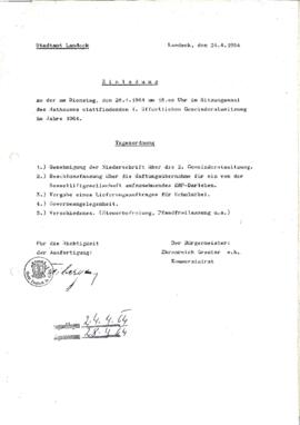 Gemeinderatsprotokoll 4/64