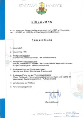 Gemeinderatsprotokoll 10/97