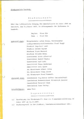 Gemeinderatsprotokoll 1/68