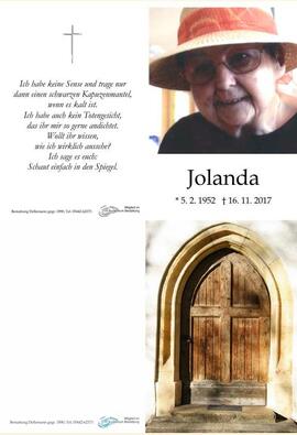 Sterbebild Fuchsberger Jolanda