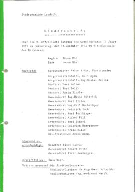Gemeinderatsprotokoll 9/75