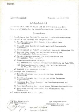 Gemeinderatsprotokoll 9/58