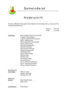 Gemeinderatsprotokoll 3/10