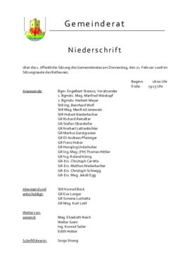 Gemeinderatsprotokoll 1/08