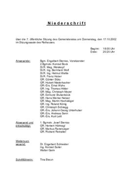 Gemeinderatsprotokoll 7/02