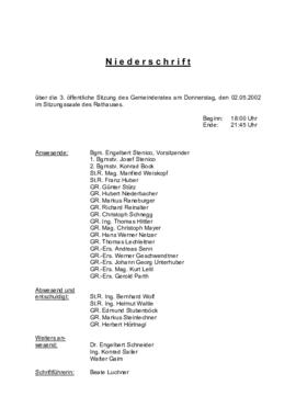 Gemeinderatsprotokoll 3/02