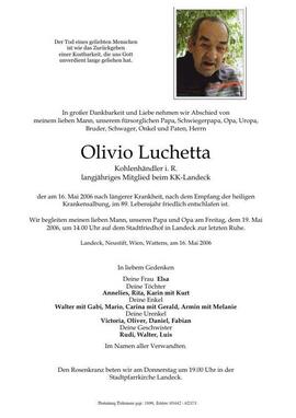 Sterbebild Luchetta Olivio