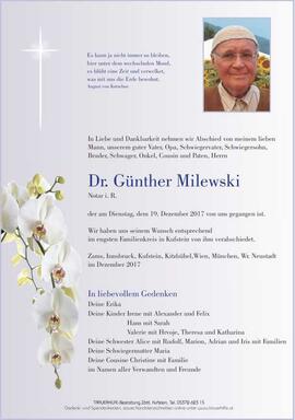 Sterbebild Milewski Günther