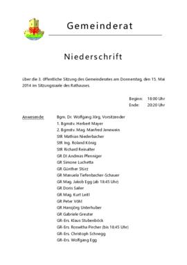 Gemeinderatsprotokoll 3/14