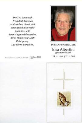 Sterbebild Albertini Elsa