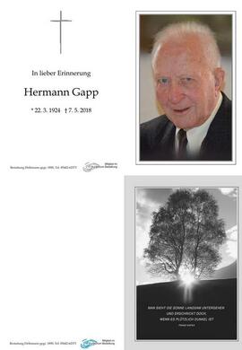 Sterbebild Gapp Hermann