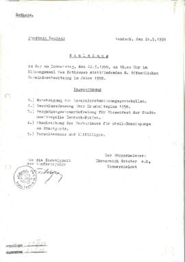 Gemeinderatsprotokoll 8/58