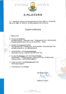 Gemeinderatsprotokoll 1/98