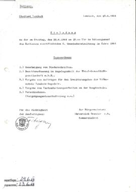 Gemeinderatsprotokoll 6/64