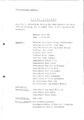 Gemeinderatsprotokoll 1/76