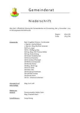 Gemeinderatsprotokoll 6/11