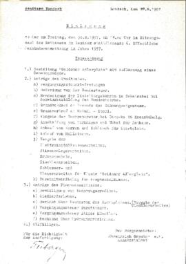 Gemeinderatsprotokoll 6/57