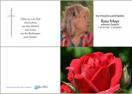 Sterbebild Mayr Rosa