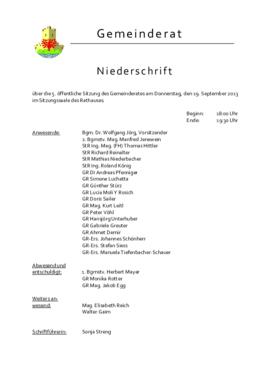 Gemeinderatsprotokoll 5/13