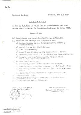 Gemeinderatsprotokoll 7/58