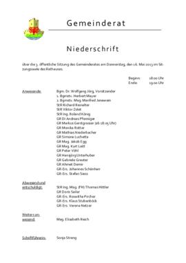 Gemeinderatsprotokoll 3/13