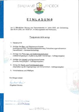 Gemeinderatsprotokoll 3/00