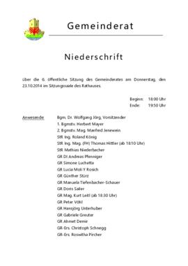 Gemeinderatsprotokoll 6/14