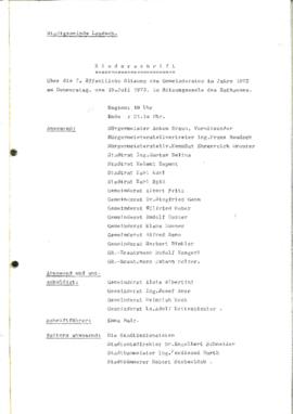 Gemeinderatsprotokoll 7/73