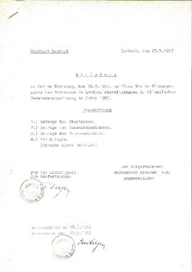 Gemeinderatsprotokoll 2/57