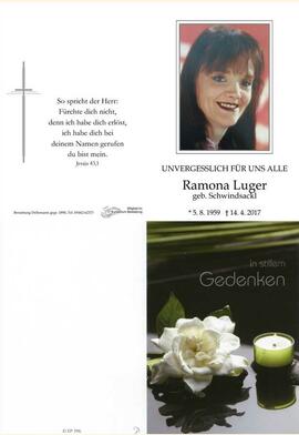 Sterbebild Lugner Ramona