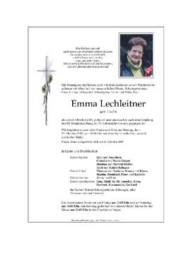 Sterbebild Lechleitner Emma