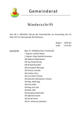 Gemeinderatsprotokoll 2/14