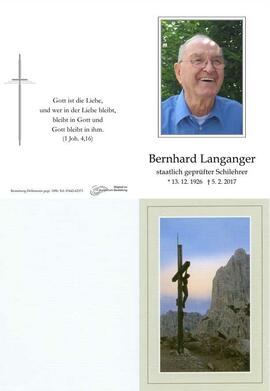 Sterbebild Langerer Bernhard