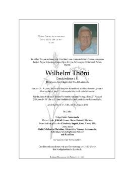 Sterbebild Thöni Willhelm